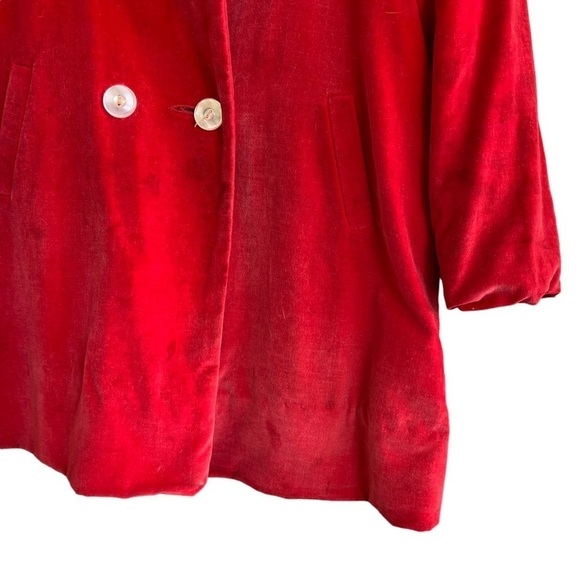 Vintage Girls Winter Coat with Hand Warmer Muff Sears Youth Jacket Size 5 - Picture 6 of 9